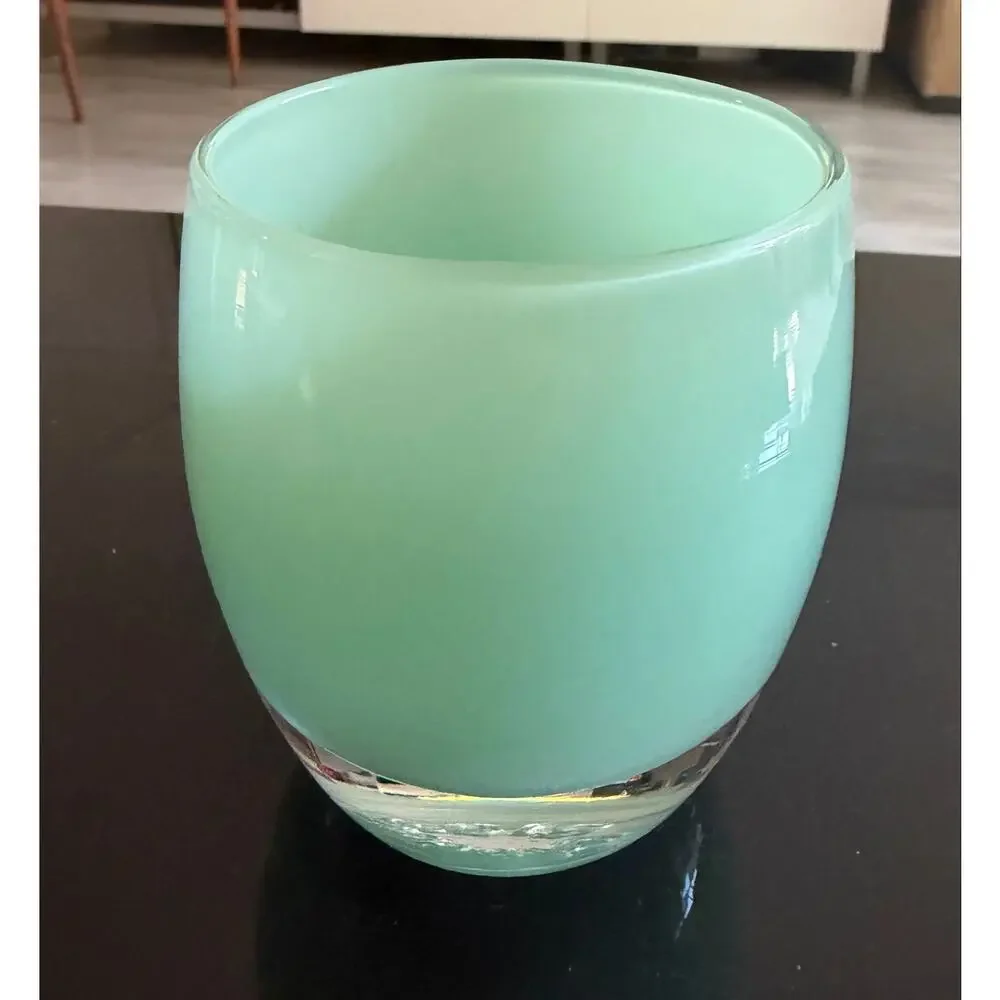 New no box Glassybaby Seafoam Glass Votive Candleholder